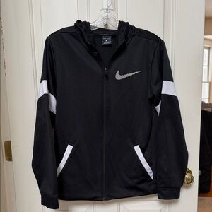 Black/white Nike drifit zip up hoodie